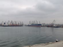 a group of ships in a harbor