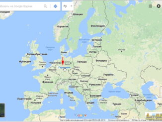 a map of europe with a red arrow
