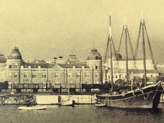 a boat docked at a dock