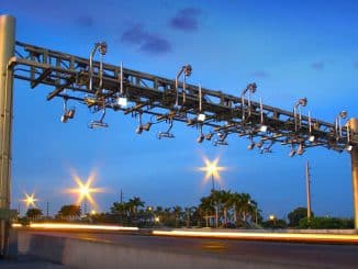 a camera system over a road