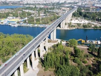 Аспарухов мост ремонт от апи, снимано с дрон