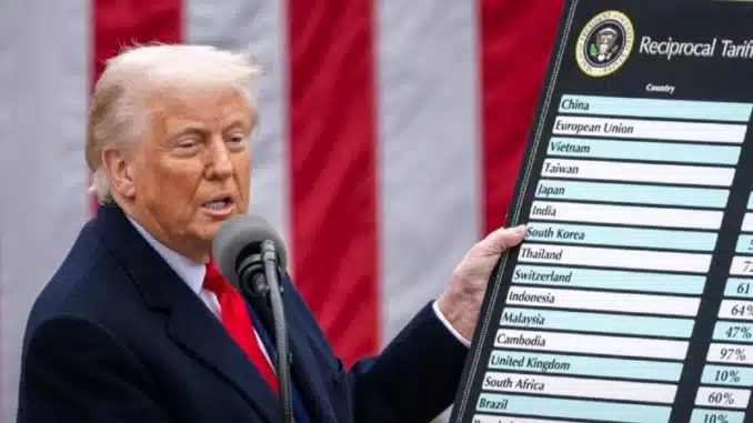 Trump holding a sign