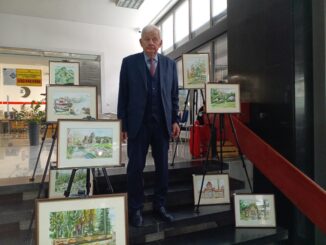 painter in painting exhibition