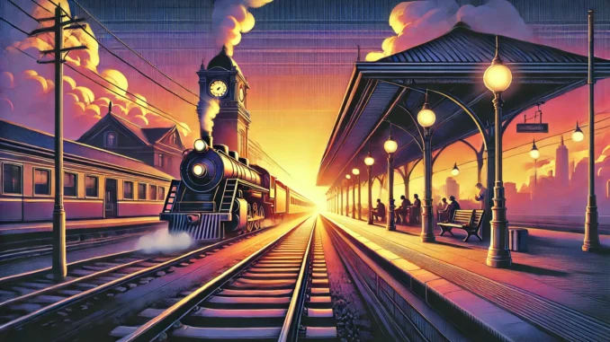 a train on the railway tracks